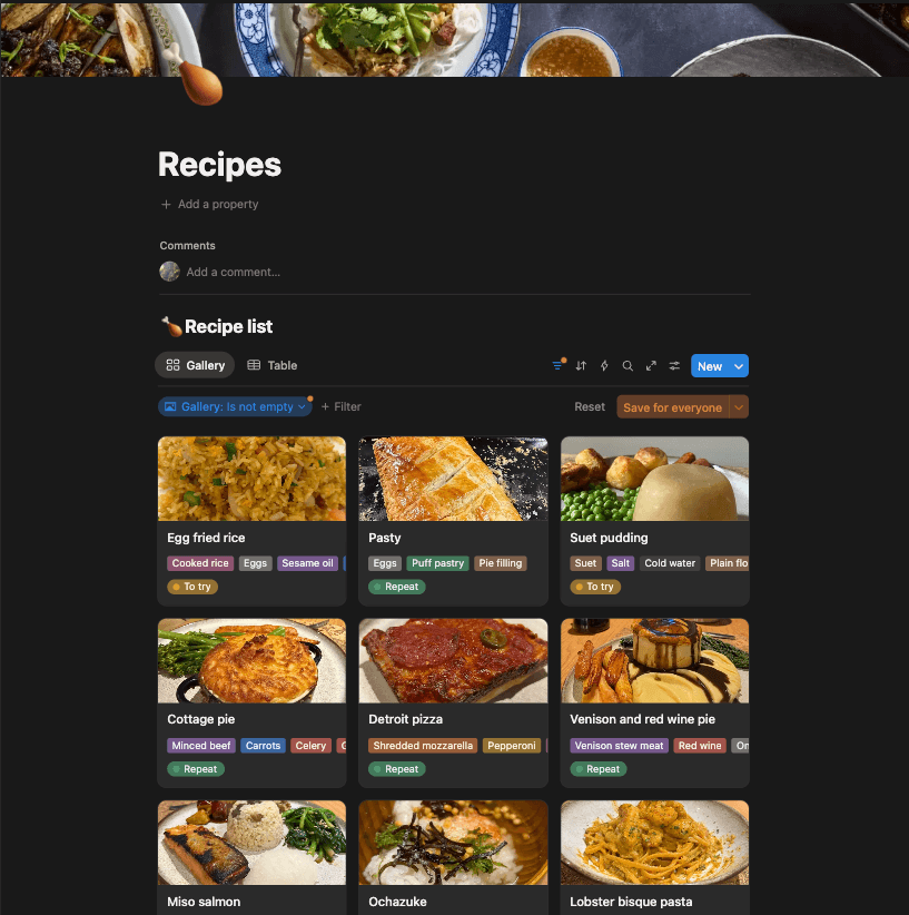 Recipes Workflow